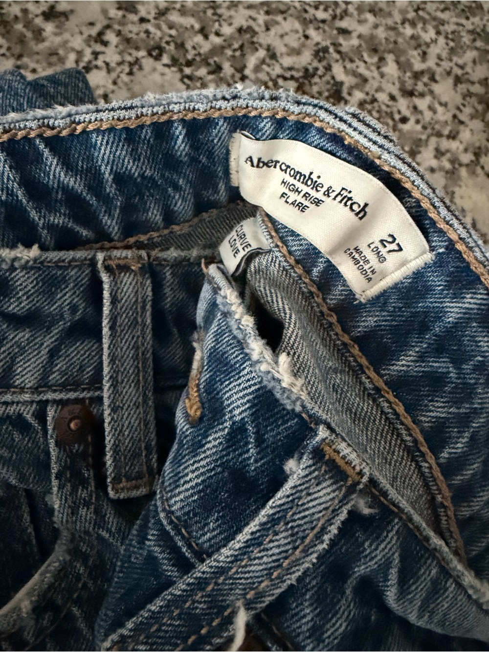 Abercrombie & Fitch Light Blue High-Rise Flare Jeans - Picture 5 of 5